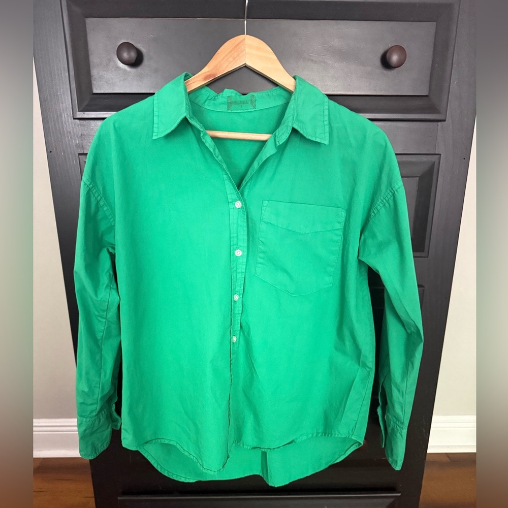 Altar'd State Green Button Down Shirt